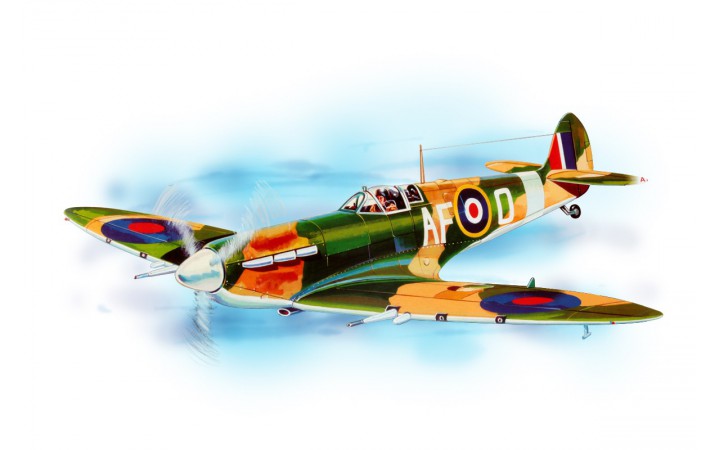 Spitfire historic plane kit lazer cut model