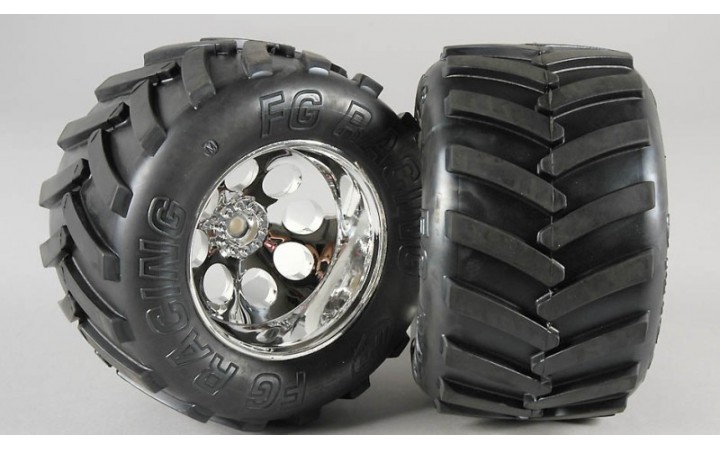 Monster Truck tires S, 14mm, glued, 2pcs.