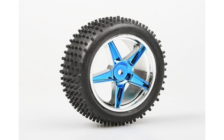 Front Wheel Complete- Buggy 1:10, 2pcs (Blue metalic)