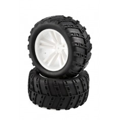 White Truck Tires and Rims (31613W+31803) 2pcs