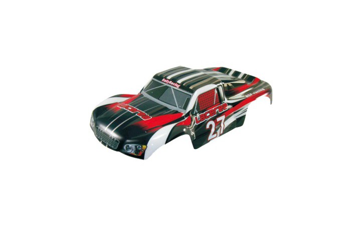 Car body short course truck 1:8 black-red