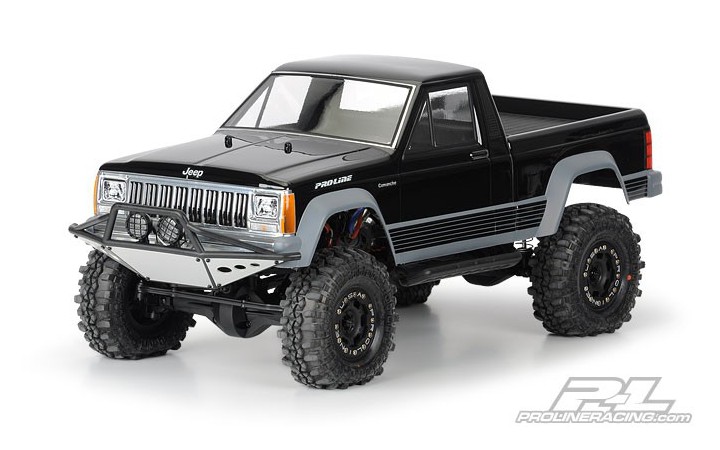 JEEP Comanche Full Bed Clear Body for 12.3" (313mm) Wheelbase Scale Crawlers