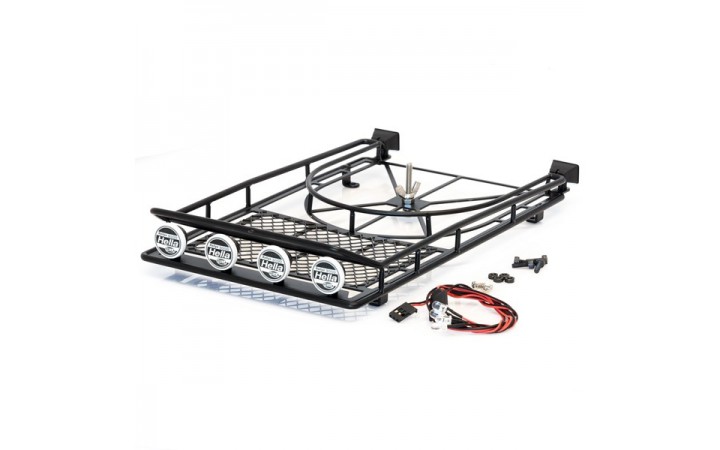 Roof rack set metal with LED & spare wheel holder - 250x150x45mm