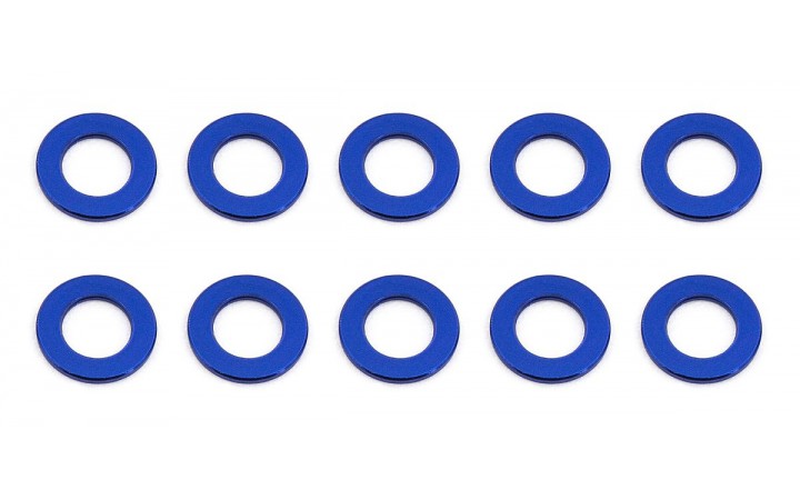 Ballstud Washers, 5.5x3.0x0.5 mm, blue aluminum