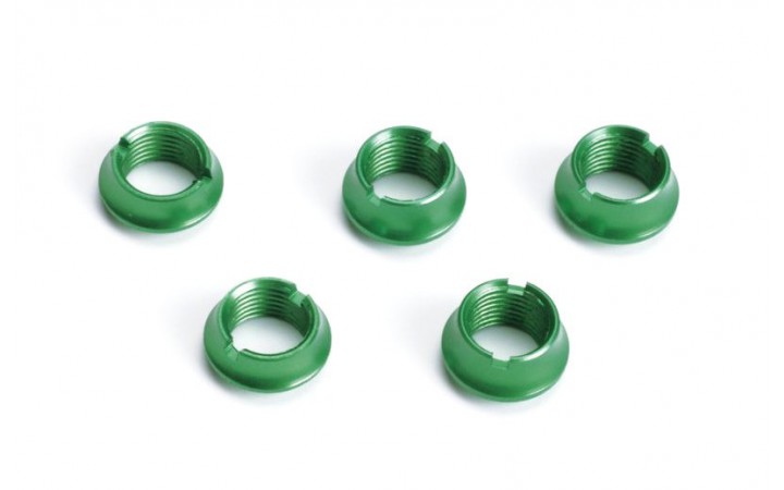 Trim nuts for hand transmitters, 3x long and 2x short, green