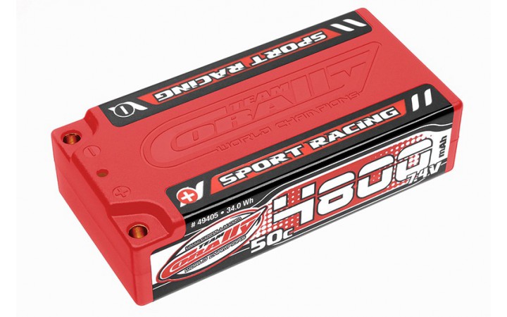Sport Racing 50C LiPo Battery - 4800mAh - 7.4V - Shorty 2S - 4mm Bullit