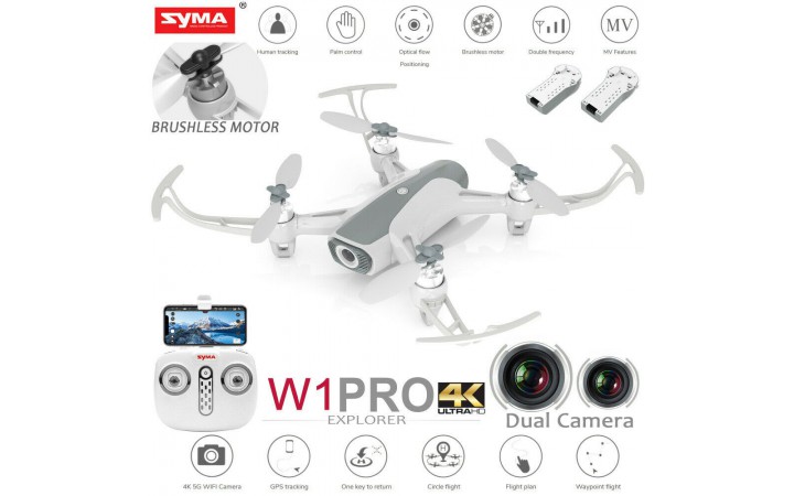 SYMA W1 PRO Brushless dronas 4K, GPS, FPV WIFI