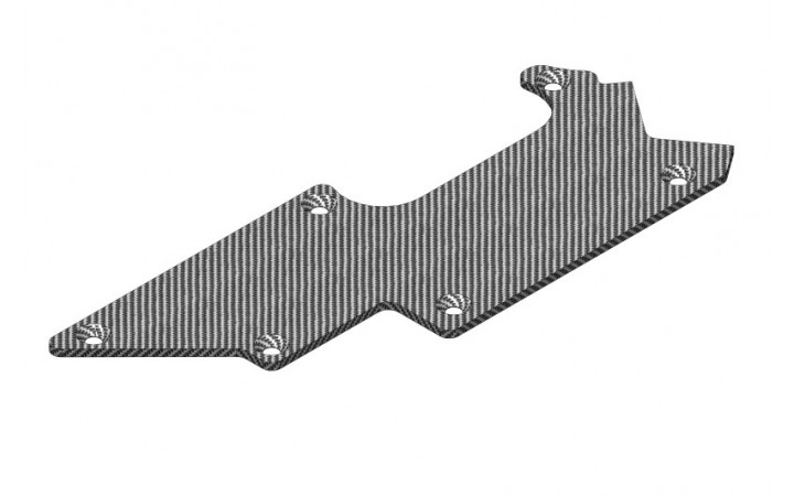 Suspension arm stiffener - Rear - Left - Graphite 3mm - 1 pc