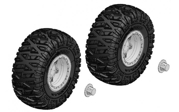 Tire and Rim Set - Truck - Chrome Rims - 1 Pair