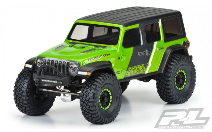 Jeep Wrangler JL Unlimited Rubicon Clear Body for 12.3" (313mm) Wheelbase Scale Crawlers