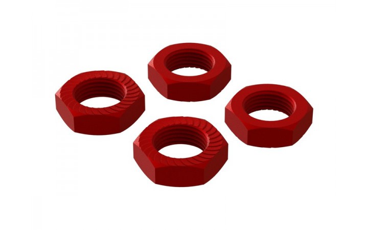 Arrma Aluminum Wheel Nut 17mm Red (4)