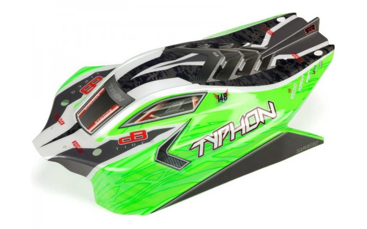 Arrma Body Painted Decal Trimmed Green: Typhon 4WD Mega