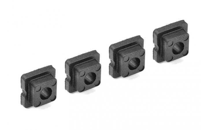 Bushings Set - For 4mm Shock Tower - Through hole - 0 Deg - Composite - 4 pcs