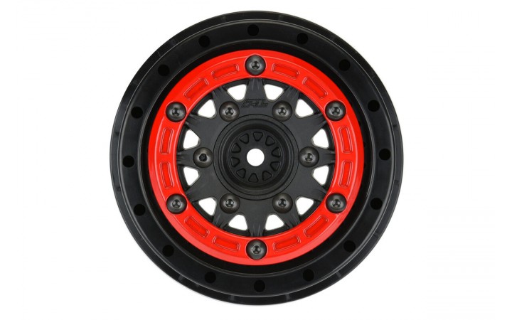 Raid Bead-Loc Fr/Rr 2.2"/3.0" 12 & 14mm SC Wheels (2) Red/Black