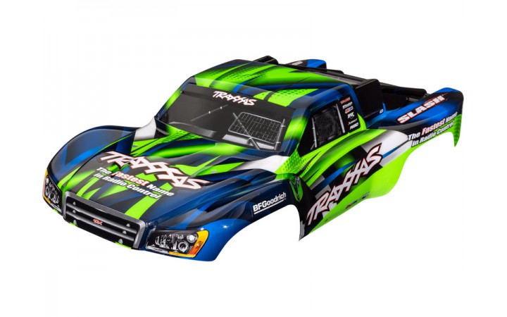 Traxxas Body, Slash 2WD, green & blue (painted, decals applied)