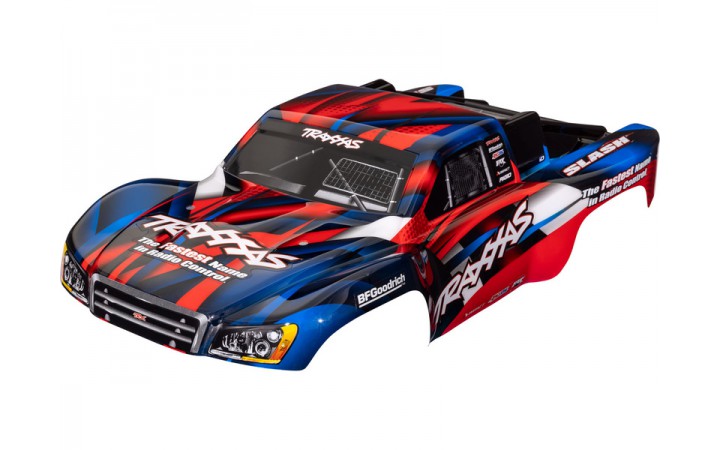 Traxxas Body, Slash 2WD, red & blue (painted, decals applied)