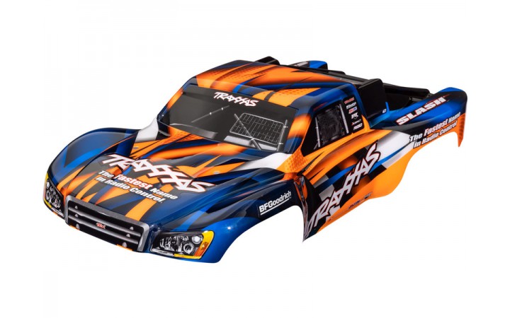 Traxxas Body, Slash 2WD, orange & blue (painted, decals applied)