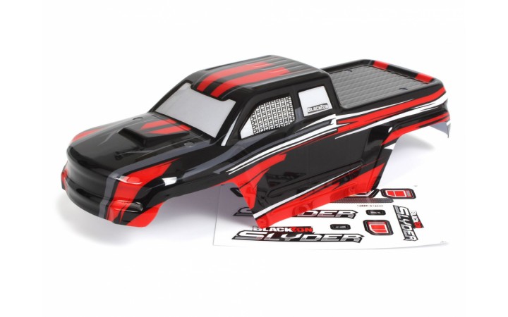 Painted Truck Body MT (Black/Red) 1/16
