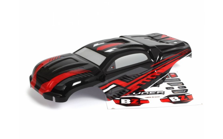 Painted Truck Body ST (Black/Red) 1/16
