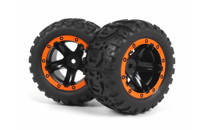 Wheels Complete 1/16 MT Orange (2pcs)