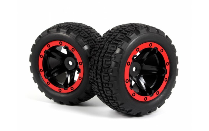 Wheels Complete 1/16 ST Red (2pcs)