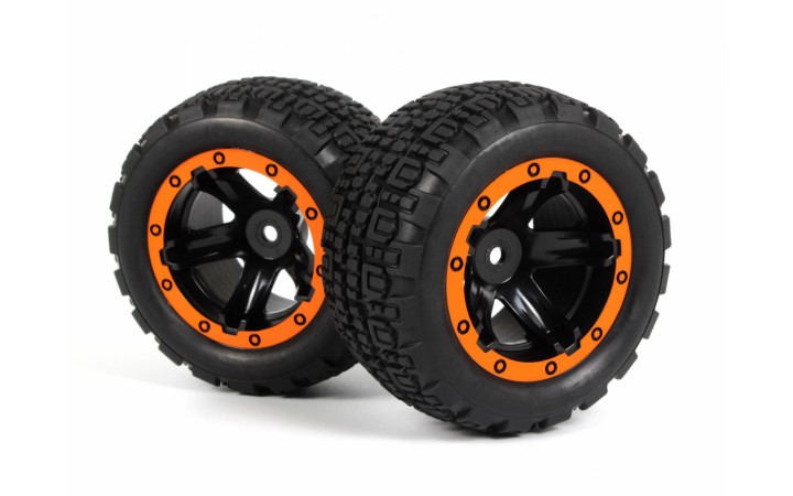 Wheels Complete 1/16 ST Orange (2pcs)