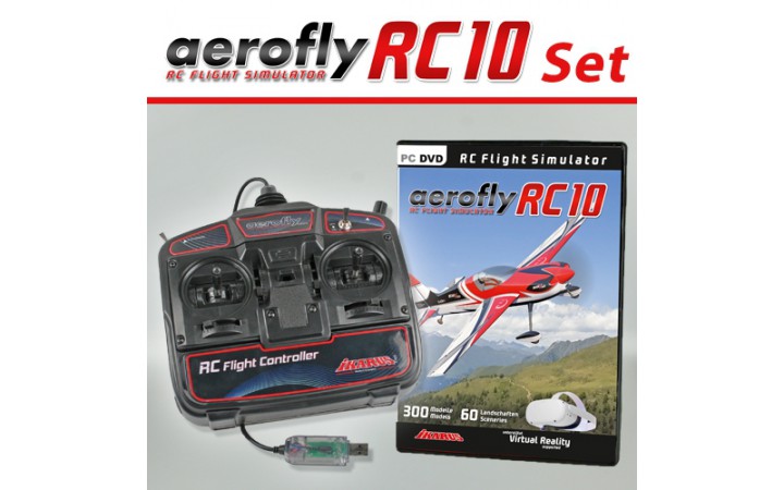 Aerofly RC10 on DVD for Win8.1/10/11 with USB-FlightController