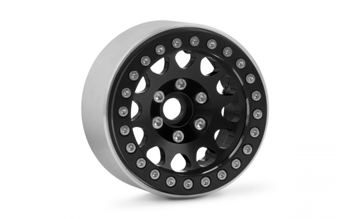 1.9'' Aluminum Beadlock Rims for 1/10 Crawler Black - 2pcs
