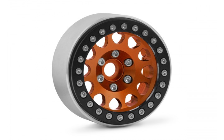 1.9'' Aluminum Beadlock Rims for 1/10 Crawler Orange - 2pcs