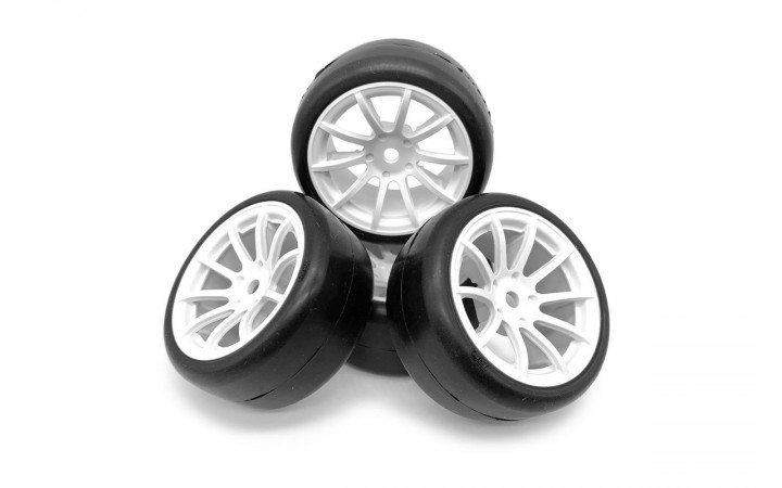 TPRO 1/10 Mini Racing Tire Premounted “High Grip” Carpet (4)